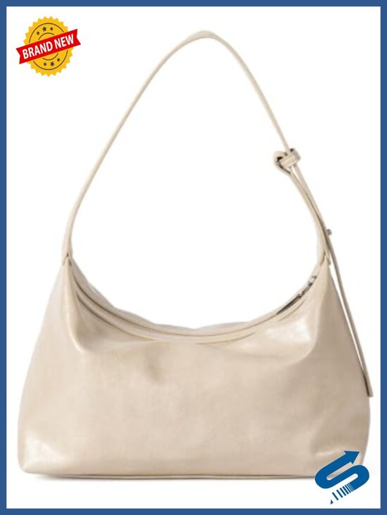 Handbags - Wax Coated Faux Leather Hobo Shoulder Bag Slouchy Underarm Purse
